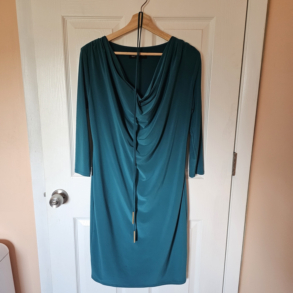 Jones New York Teal Long Sleeve Dress